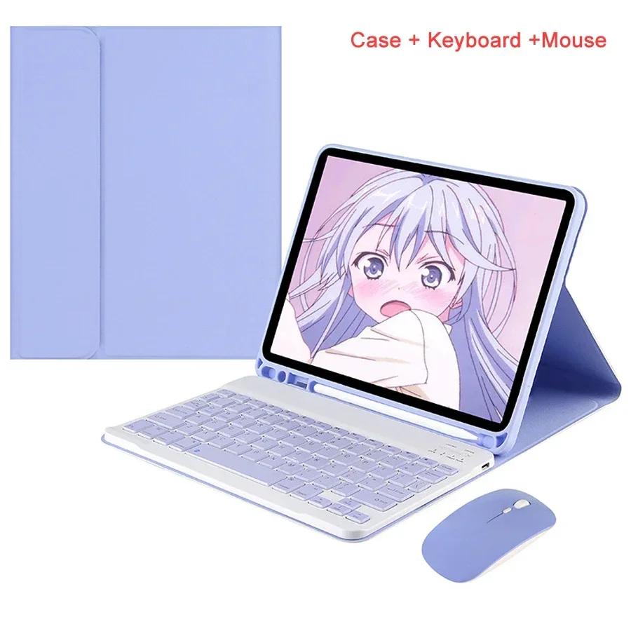 Premium Leather Keyboard Case with Mouse for iPad - Versatile Fit for Multiple Sizes