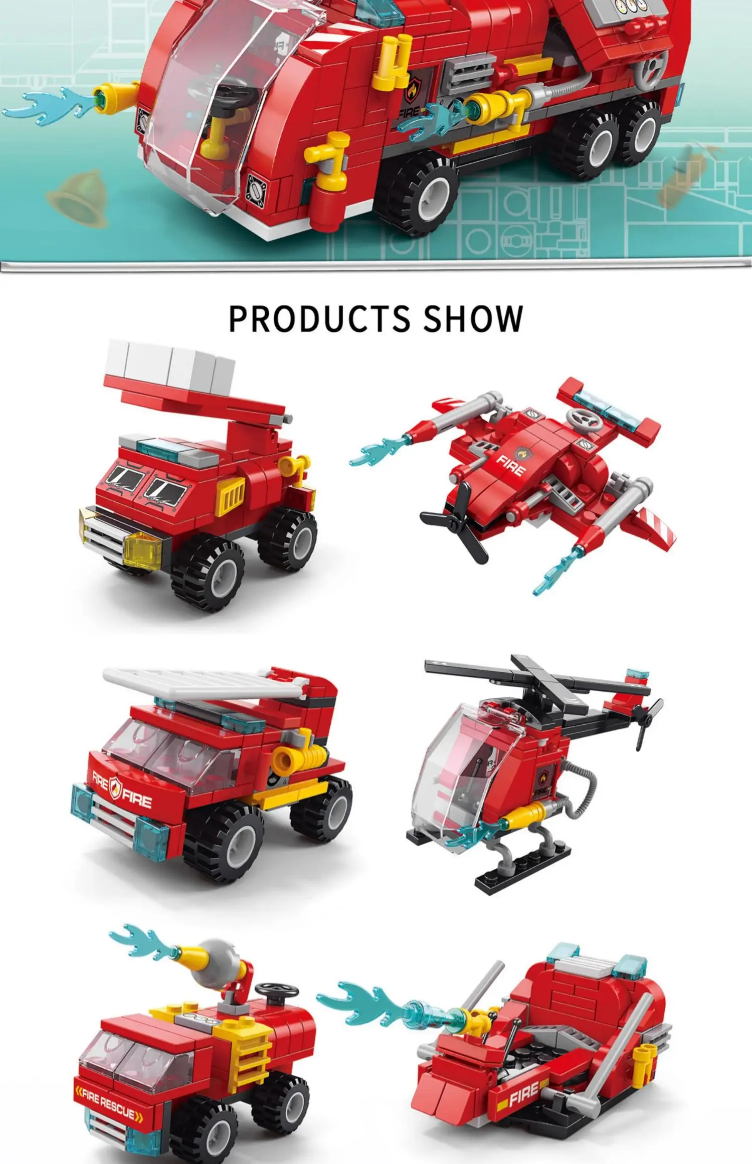 8 in 1 SWAT Truck Building blocks City Construction Aircraft Police Car Car buil