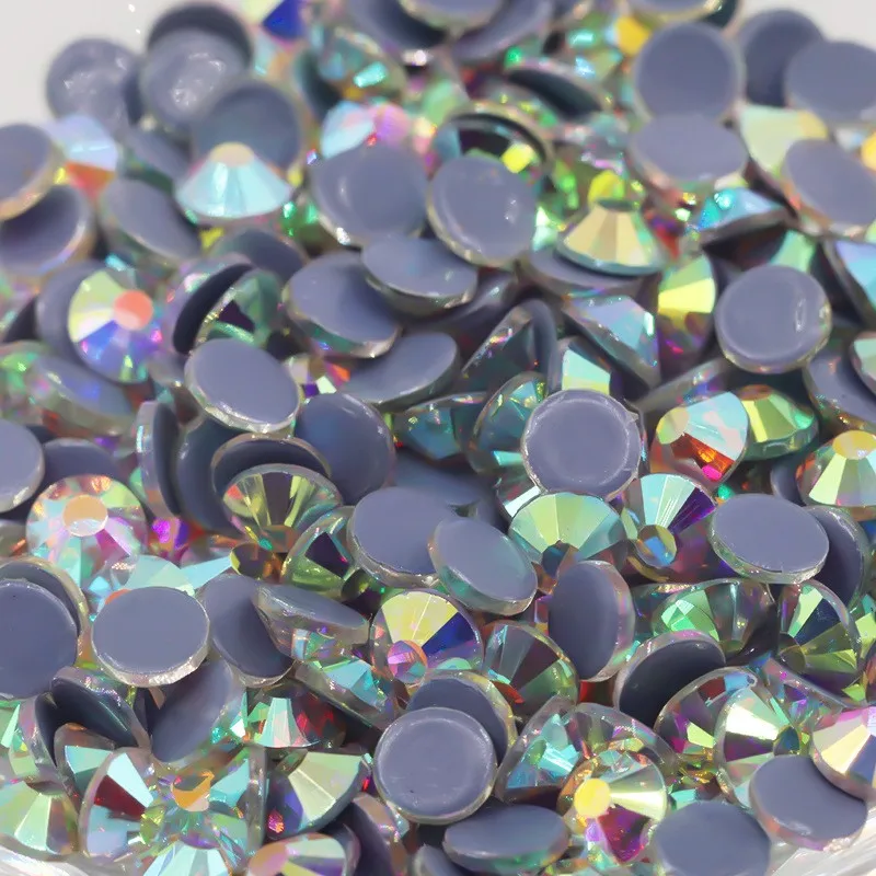 Hot Fix Glass Stones - Crystal AB Rhinestones - 5 mm - 400 pcs