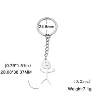 Teamer Funny Middle Finger Stickman Keychain 2026 Cute Trend School Bag Car Key Pendant Couple New Trinket Gift Keyring 6