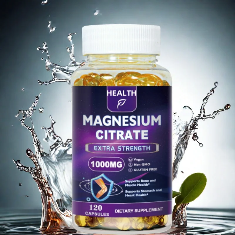 

HEALTH Magnesium citrate capsules 1000mg | 100% DV | High absorption supplements-Sleep, muscle, and heart support - Vegetarians
