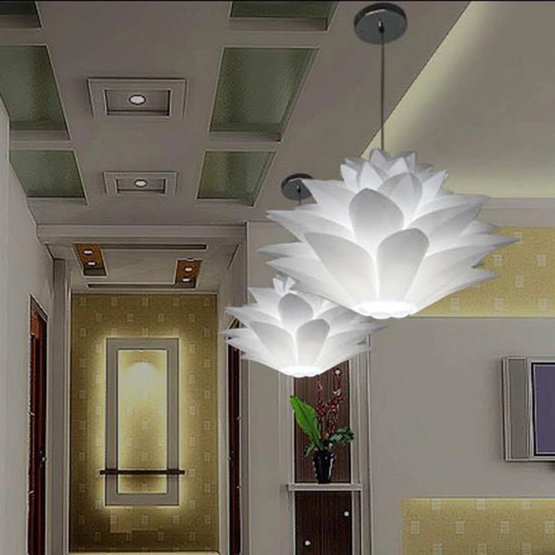 Lampadario di loto fai da te paralume a sospensione in PP decorazione della  stanza del soffitto luci Puzzle paralume moderno (bianco)| | - AliExpress