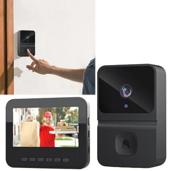2.4G Wi-Fi Wireless Video Doorbell with 4.3Inch IPS Display Intelligent Video Intercom Doorbell 2 Way Audio for Family Apartment 1