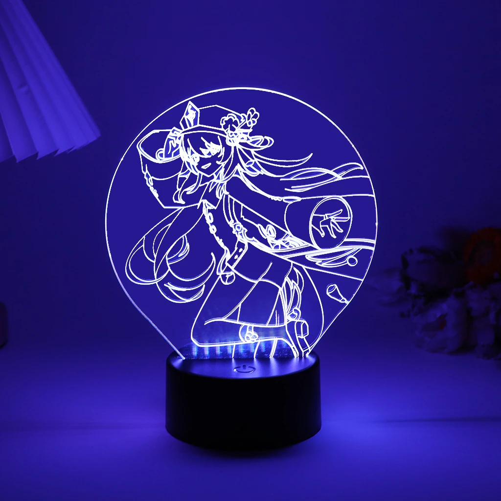 Genshin Impact 3D Led Night Light Game Anime Figure 16 Colors Yoimiya Lamp For Bedroom Illusion Desk Decor Kid Birthday Gift candle night Night Lights