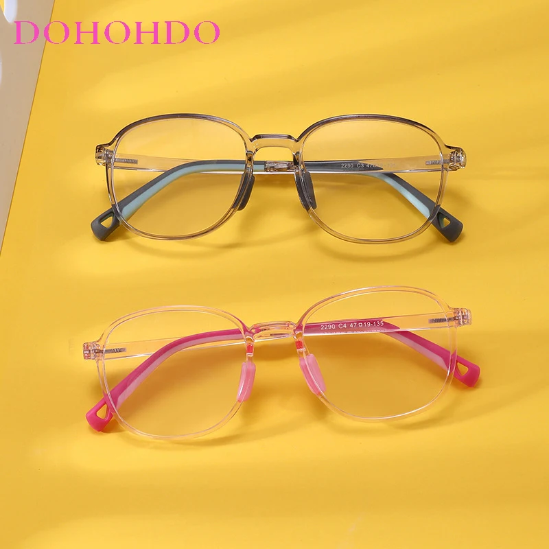 Kids Anti Blue Light Glasses Silicone Nose Pads Round TR90 for Ipad Tablet Handphone Gaming Computer Eye Care UV400