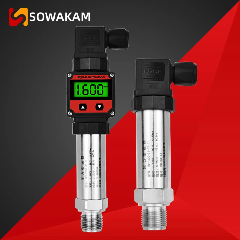 SWK-PC300 LCD PressureTransmitter 4-20ma 5V 10V Output Sensor Water Oil Gas -1-0-1000bar Pressure Measurment G1/4 Transducer pressure sensor