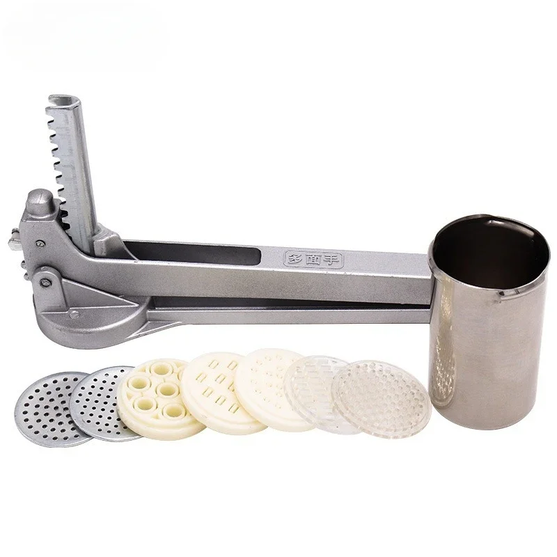 Stainless Steel Manual Noodle Maker Press Pasta Machine Crank Cutter Fruits Juicer Cookware With 8 Pressing Noodle Moulds WF1015