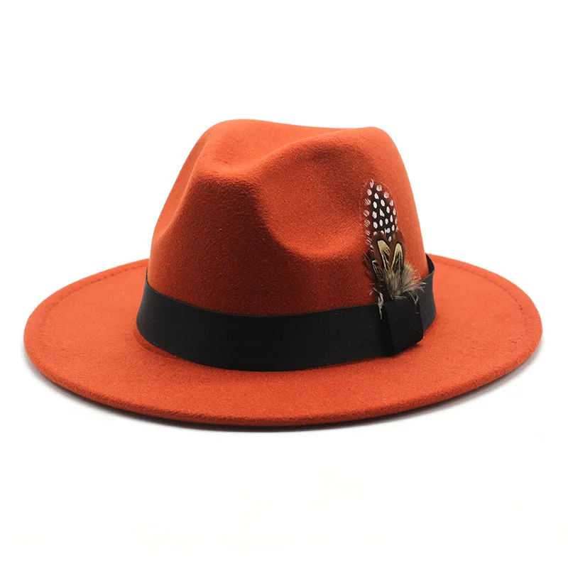 Männer/Frauen Vintage breite Krempe Hut Kirche Party Damen Filz Jazz Cap Cowboy Party Hut Jazz Hut – Detail 15