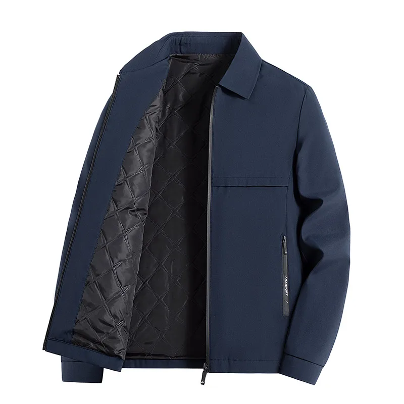 Men Jacket Coats Flannel Lapel Oversize 4XL 5XL 6XL Plus Size Windbreaker Business Spring Autumn Pocket Trench Warm Casual Male 2