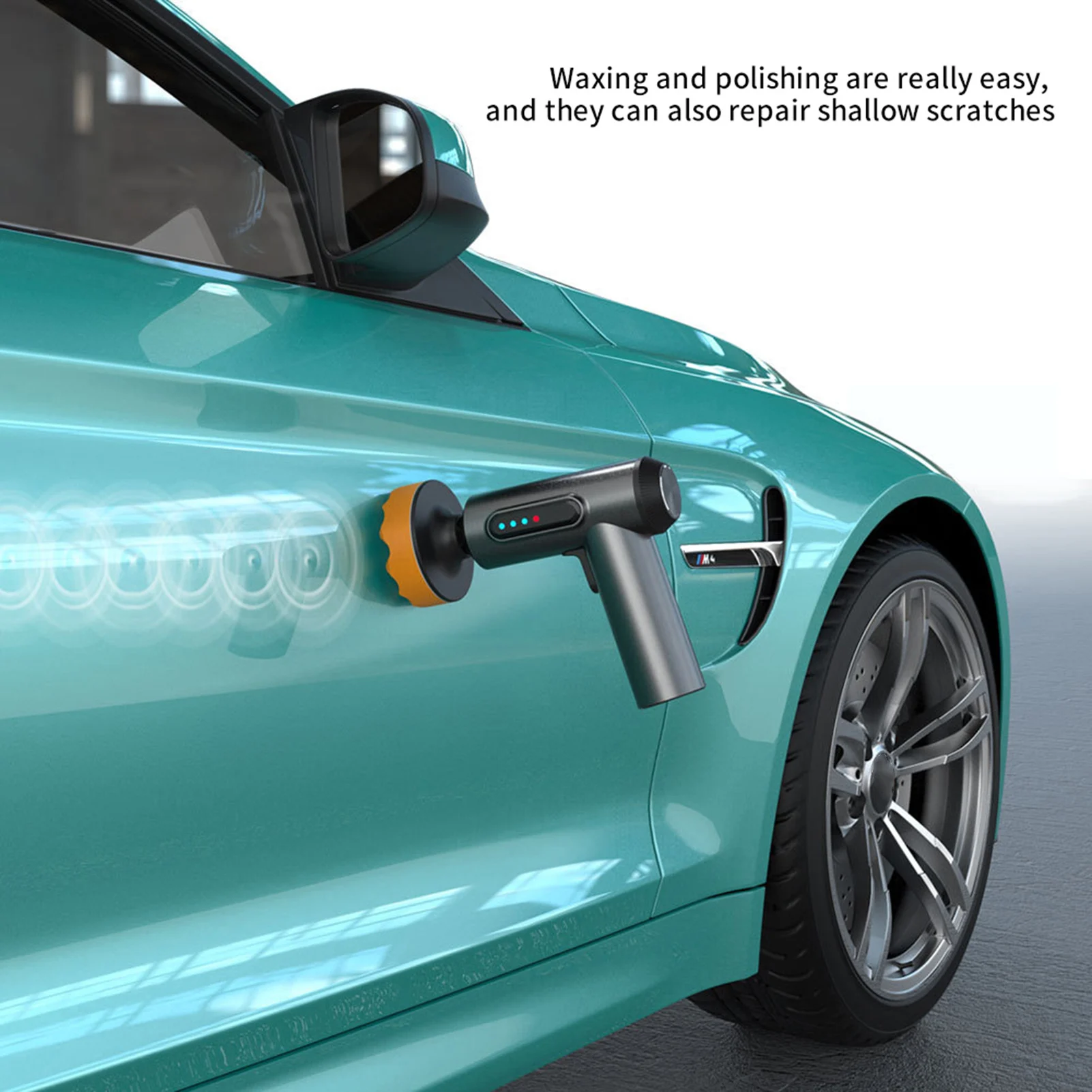 Wireless Car Polishing Machine Cordless Car Buffer Polisher Kit USB Charging Digital Display for Household Car Detailing/Waxing 3