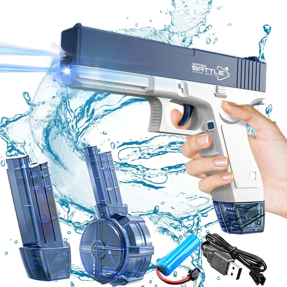 Boys Electric Glock Water Gun Light Version Toys Children Outdoor Beach Large-capacity M1911 Fun Firing Swimming Pool Toys