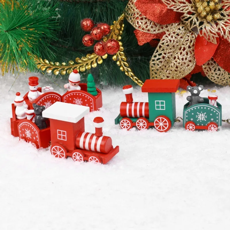 Christmas Wooden Train Merry Christmas Decorations for Home
