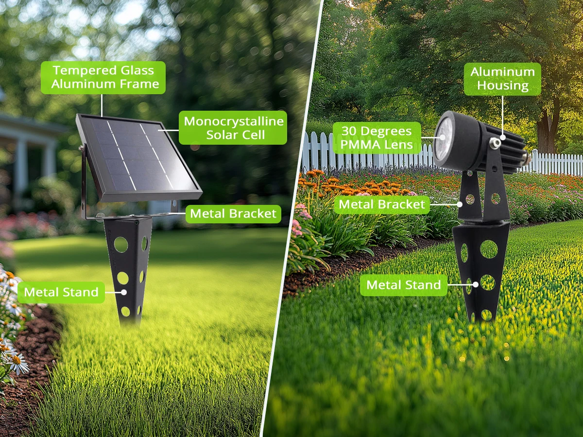 مصابيح سبوت صغيرة تعمل بالطاقة الشمسية ثنائية ، أض...