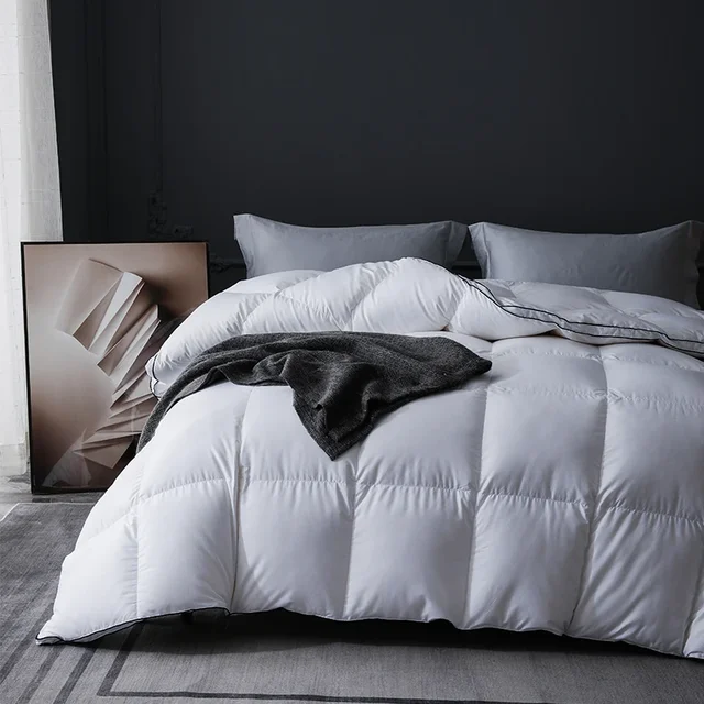 Couette de couette en duvet d'oie respirante de luxe haut de gamme - Remplissage en duvet à 95%, utilisation silencieuse et toutes saisons, King Size 3