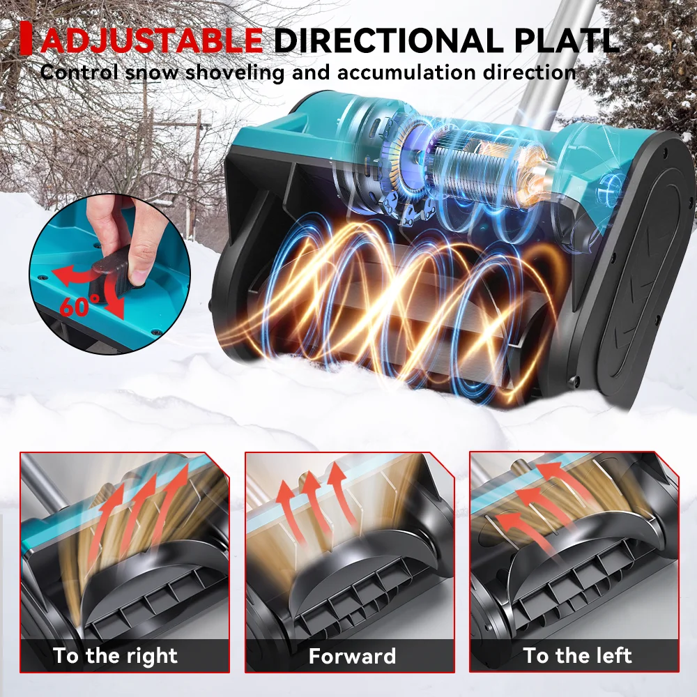 ONEVAN 2500W/3000W ブラシレス電動除雪機/雪かき機 コードレス清掃