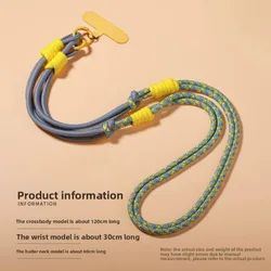 Versatile Braided Lanyard for Phones - Crossbody, Neck & Wrist Strap for Travel and Outdoor Use (Grey Green)
