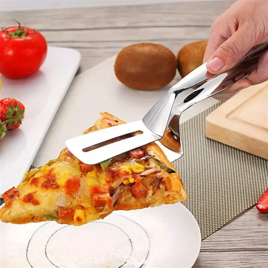 Kitchen Utensils Multifunctional Food Tongs Stainless Steel BBQ Bread Clip Durable Frying Shovel Clip Fried Fish Shovel Household Kitchenware