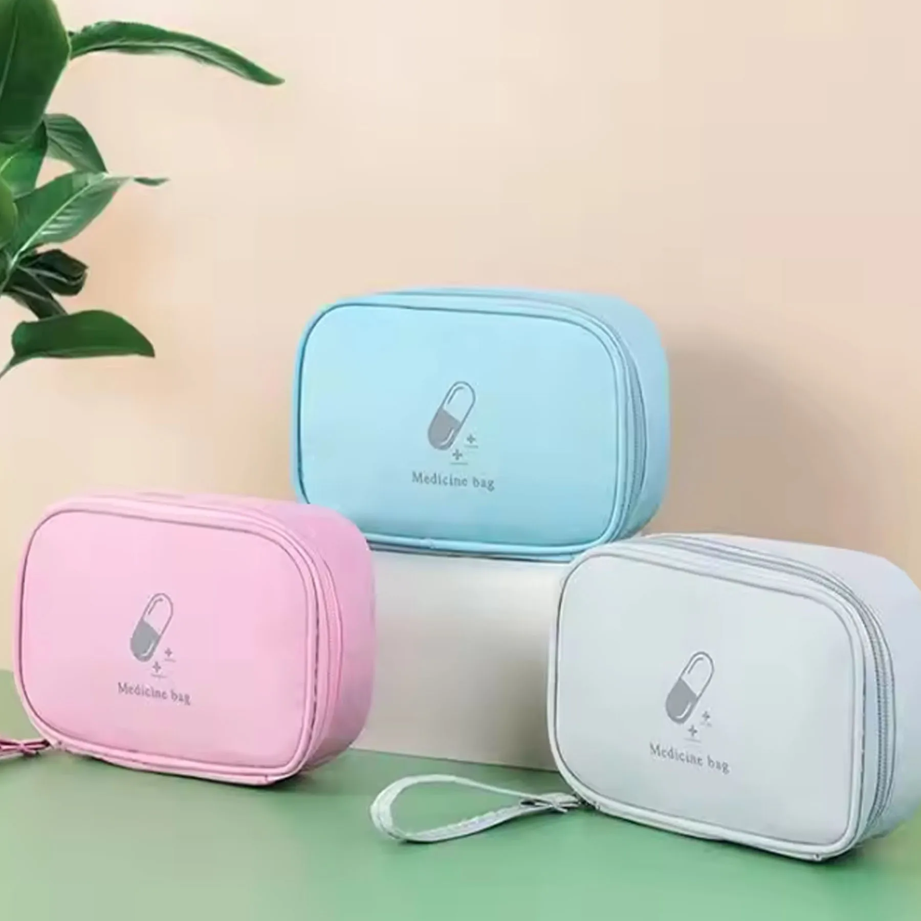 1pc Portable Medicine Bag  First Aid Kit Medical Organizer Outdoor Travel Pouch, Emergency Medical Supplies Storage Case