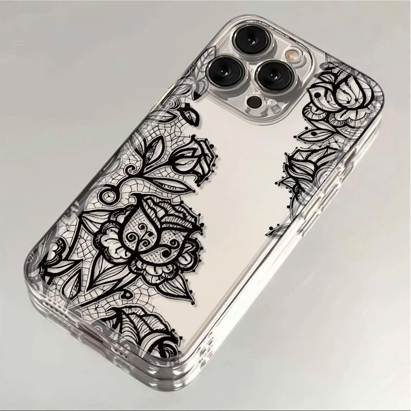 Elegant Vintage White Lace Floral Phone Case