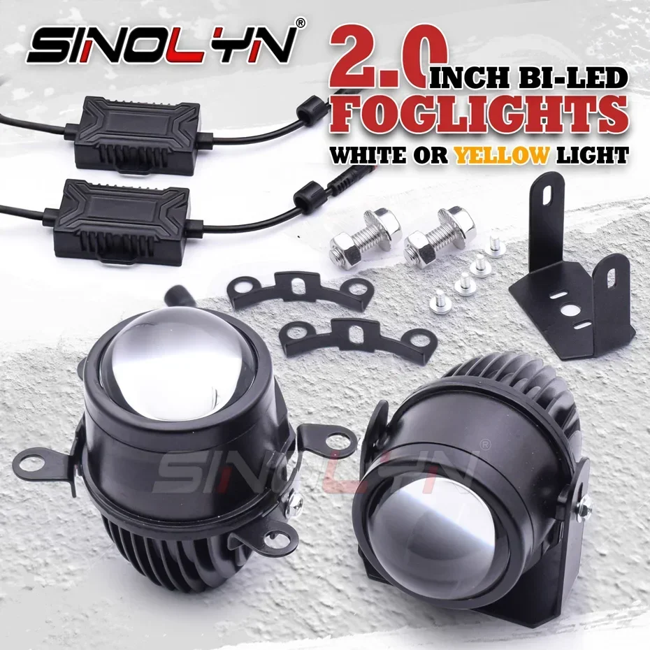Sinolyn 2.0 Pollici Bi Led Fendinebbia 6000K 3000K Lenti Fendinebbia Proiettore Per Auto Luci Auto A Led Universali Accessori Auto Retrofit Luci Led P