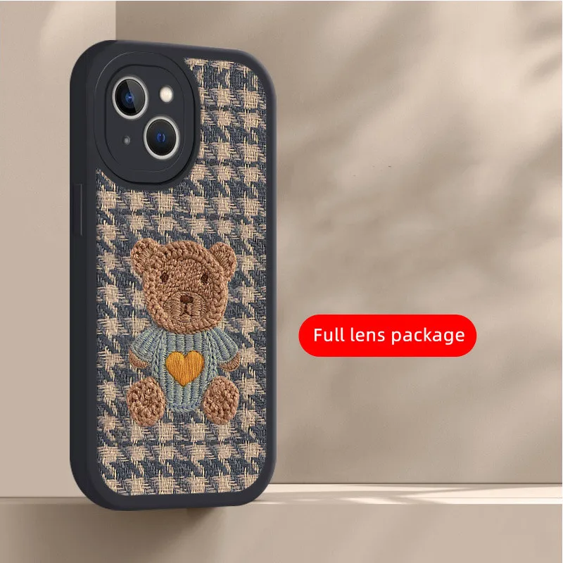 Sweater bear iPhone 14 case iPhone 13 pro 12 11 xs max fall/winter women's all-inclusive soft anti-fall coque iphone 13