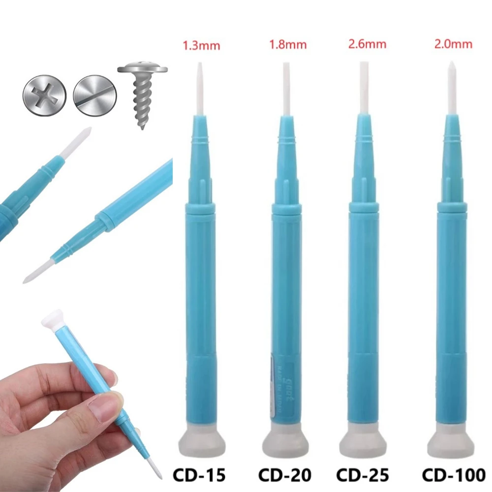 

1pc DIY Adjust Frequency Ceramic Screwdriver Antistatic Non-Magnetic Slotted Screw Driver CD-15/20/25/100 Repair Hand Tool