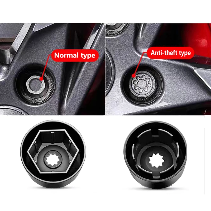 Car Wheel Lug Nuts Covers Bolt Head Protection Cap for Volkswagen Golf