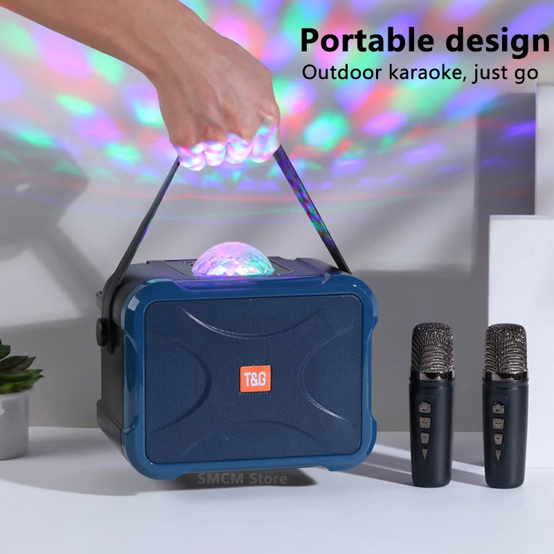 

T&G543DK High Power Wireless Portable Outdoor Audio Microphone Bluetooth Speaker Sound Family Party Karaoke Subwoofer Boombox FM