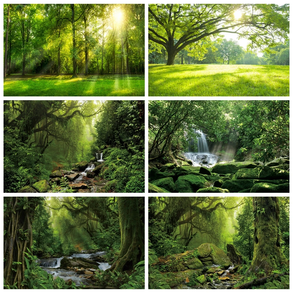 Tropical Jungle Green Forest Backdrop Photography Rainforest Natural Landscape Adventure Photo Studio Background Custom photo backdrop