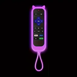 Glow-in-the-Dark Cat Ear Silicone Remote Control Cover (Luminous purple)