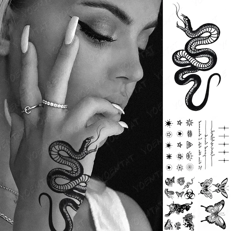 Dark Spider Waterproof Temporary Tattoo Sticker Skeleton - Temu