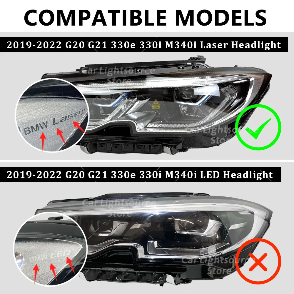 2019-2022 BMW 3 시리즈 G20 G21 레이저 헤드라이트용 백색광 DRL LED 보드 엔젤 아이 주간 주행등 방향지시등 모듈