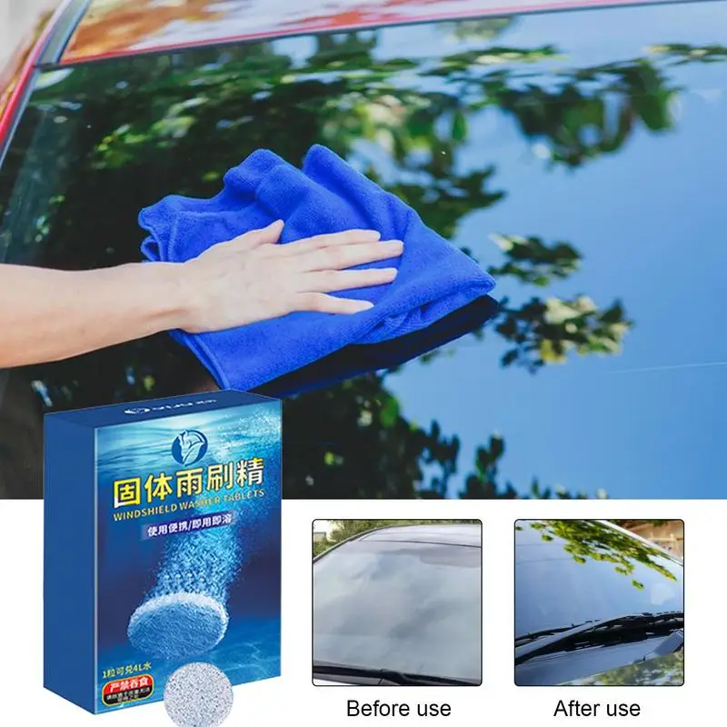 

Windshield Washer Fluid Tablets 8pcs Effervescent Solid Windshield Cleaner Tablets Concentrated Car Windshield Washer Tablets