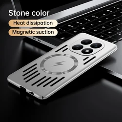Premium Slim Magnetic Heat Dissipation Protective Phone Shell - Hard PC Back Cover Case - Poco F8 ultra (Silver)