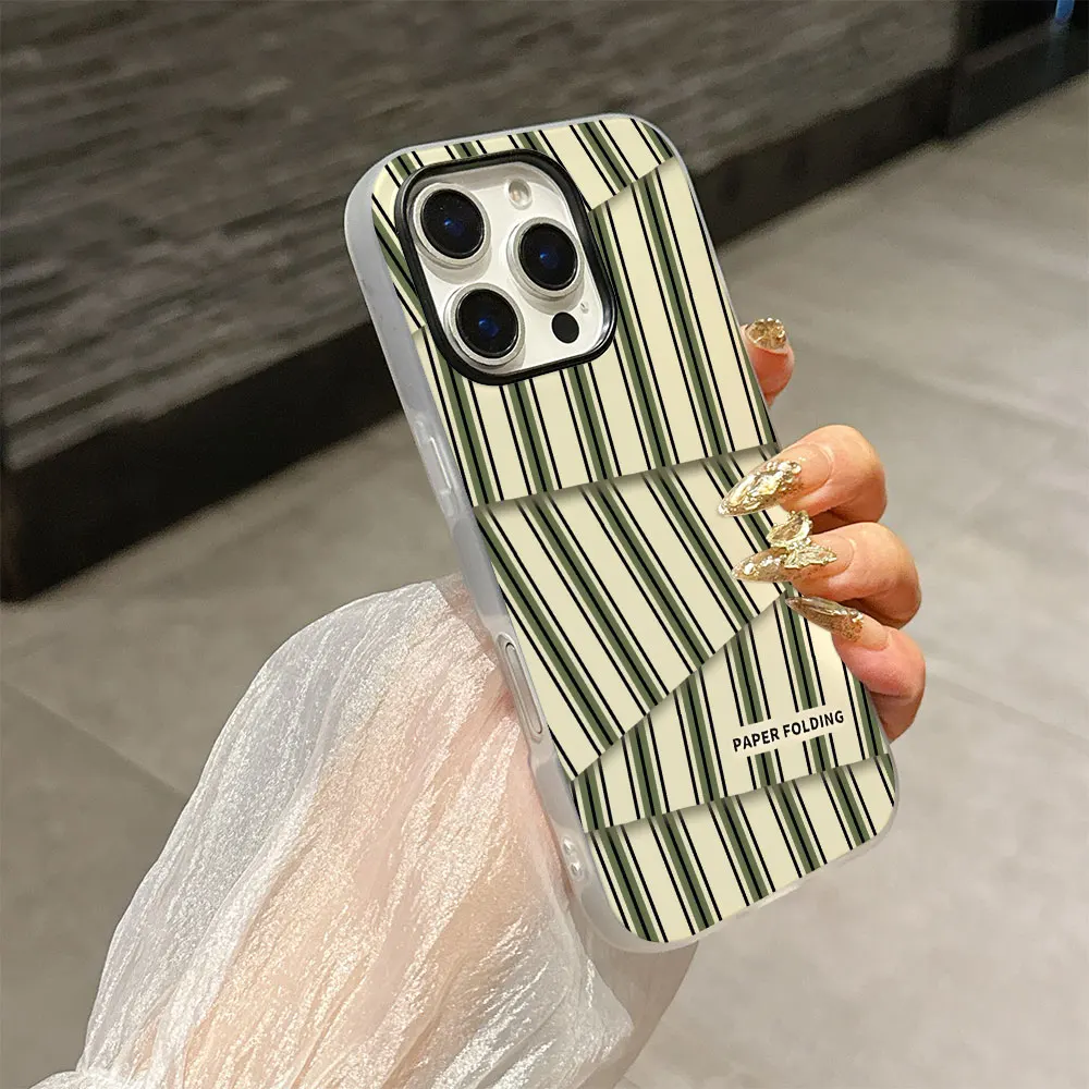 Fashion Vertical Striped Print Silicone Phone Case