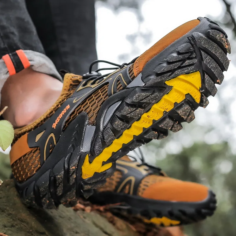 

2021 men's sandals non-slip breathable wading creek shoes casual summer hiking mesh outdoor shoes large size 38-50 size shoes