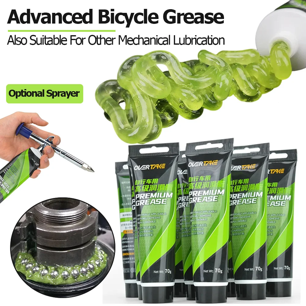 Bicycle Grease Green Applesauce Bearing Grease Grease Element Lubricant Optional Grease Gun, Bicycle Maintenance Equipment