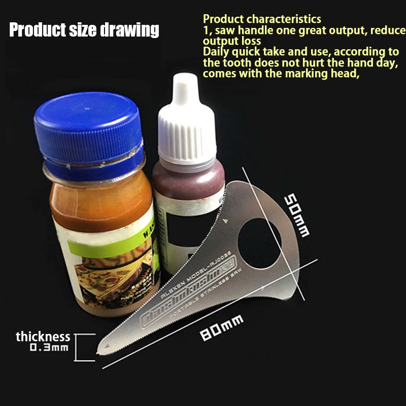 Portable Hand Saw Military Model Hobby Plastic Plate Cutting Tools Stainless Steel Saw Blade