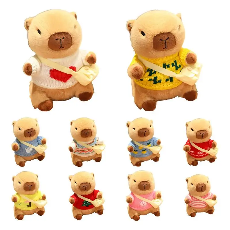 Capybara Plush Toy Baby Appease Lovely Sleeping Pillow Capybara Plush Simulation Capibara Fluffty Plushy Toy for kids toys 20 40pcs capybara mom and baby capybara sticker set small decals for scrapbook phone case random delivery