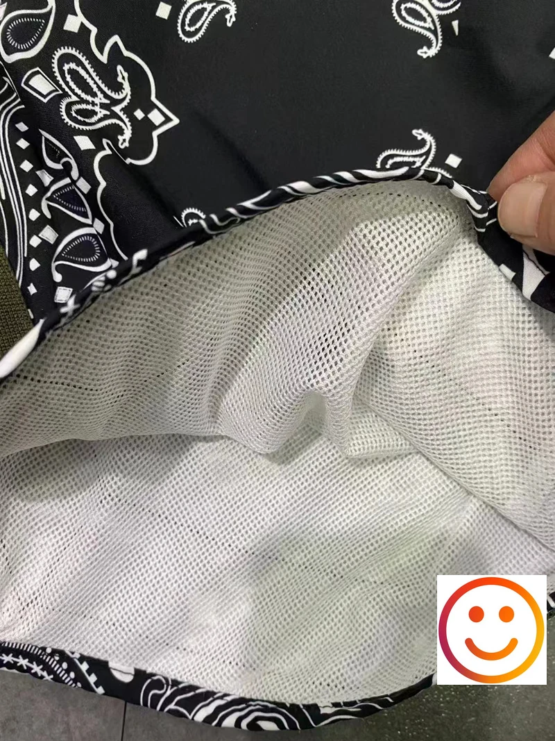 Cashew Flower Print Mesh Basketball Shorts Summer Loose Versatile Shortpant Men Women High Quality Drawstring Track Pant Paisley