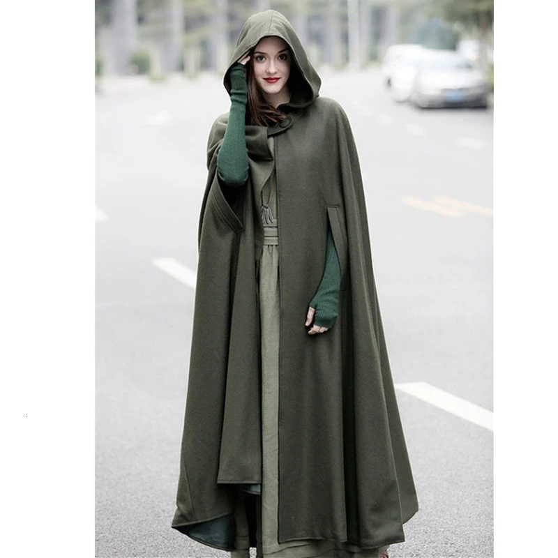 Assassins Cosplay Vintage Medieval Gothic Hooded Cloak Thin Coat Women Vampire Devil creed Capes Pirate Robes Halloween