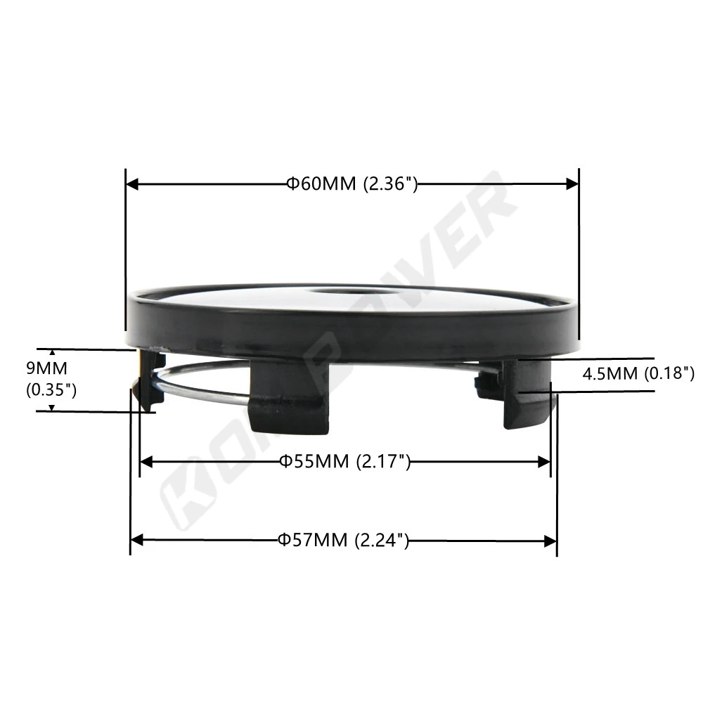 Coprimozzi SkinoEu 60mm - Nero Argento Con Bandiera UK, Per Cerchi In Lega - Foto 4