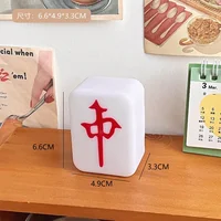 Chinese Mahjong Night Light Soft Light Eye Protection LED Light Sleep LED Mahjong Creative Light - Red Small