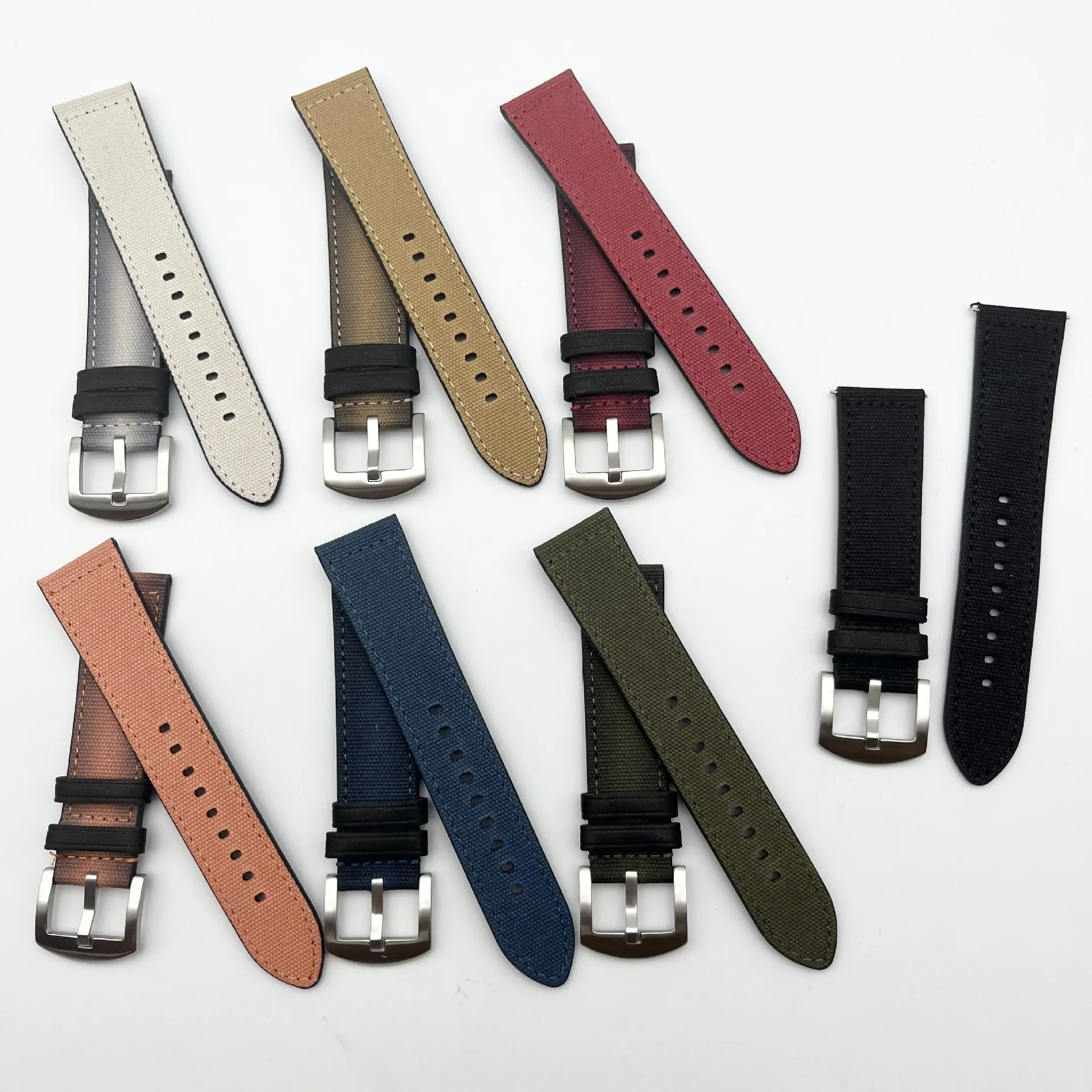 Cinturino Per Orologio In Tela Vintage Sfumato Di Colore A Contrasto In Nylon 18Mm 20Mm 22Mm 24Mm Bracciale Universale Per Iwc Huawei Seiko Casio