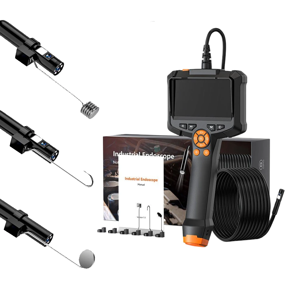 4.3인치 IPS 스크린을 갖춘 산업용 내시경 카메라 휴대용 자동차 테스터 실린더 배수관용 IP67 방수 파이프 하수구 카메라