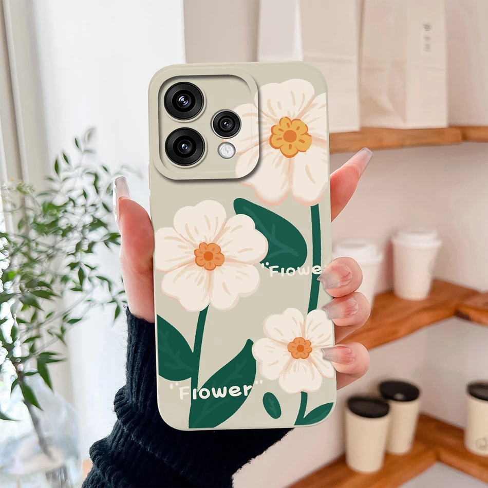 Candy Painted Flowers Lens Protection Soft Silicone Phone Case Cover