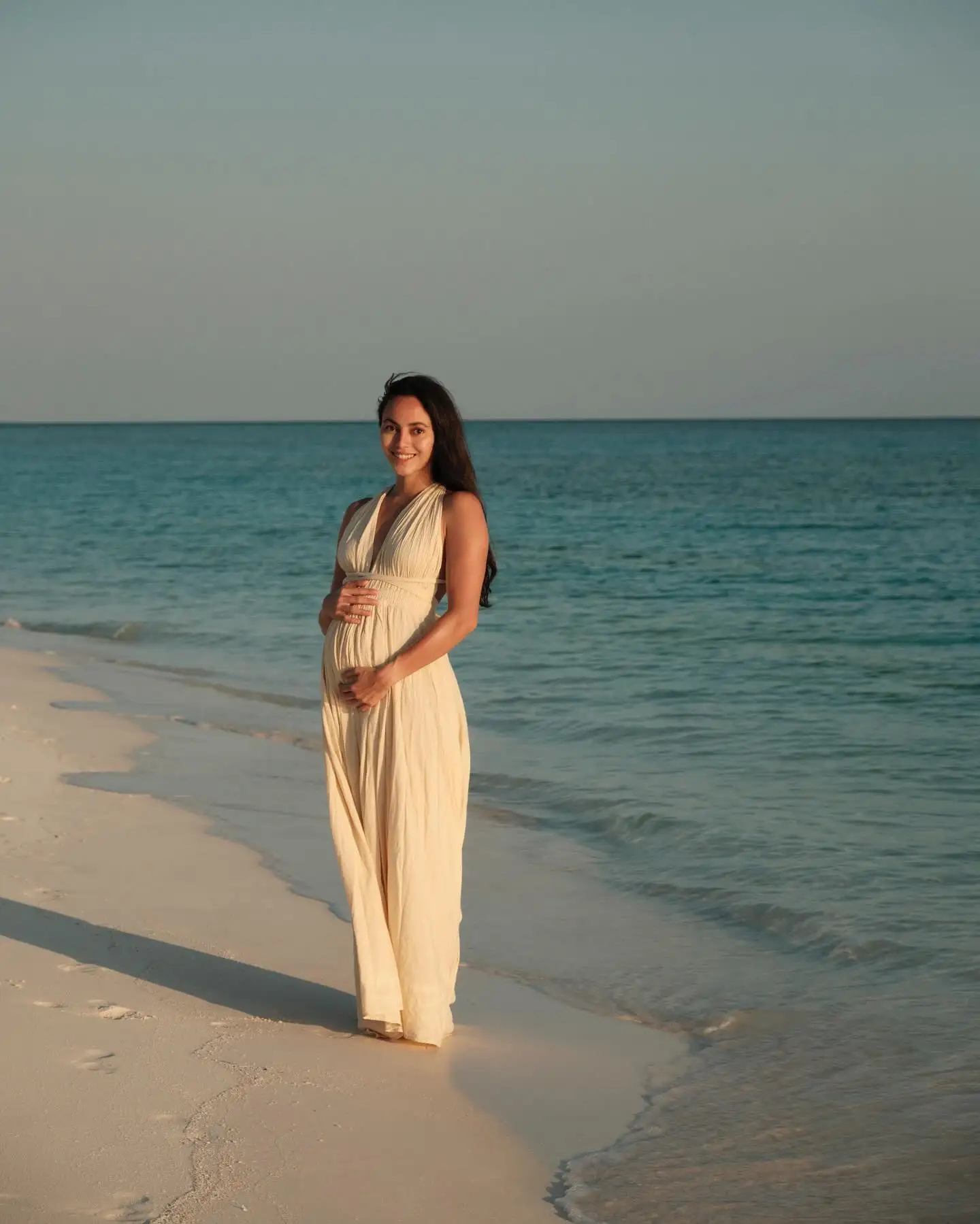 فستان الأمومة لالتقاط الصور، فساتين صيفية بدون أكم...