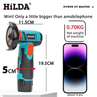 HILDA 12v Mini meuleuse d'angle outil de meulage Rechargeable polissage rectifieuse pour couper diamant outils électriques sans fil 6