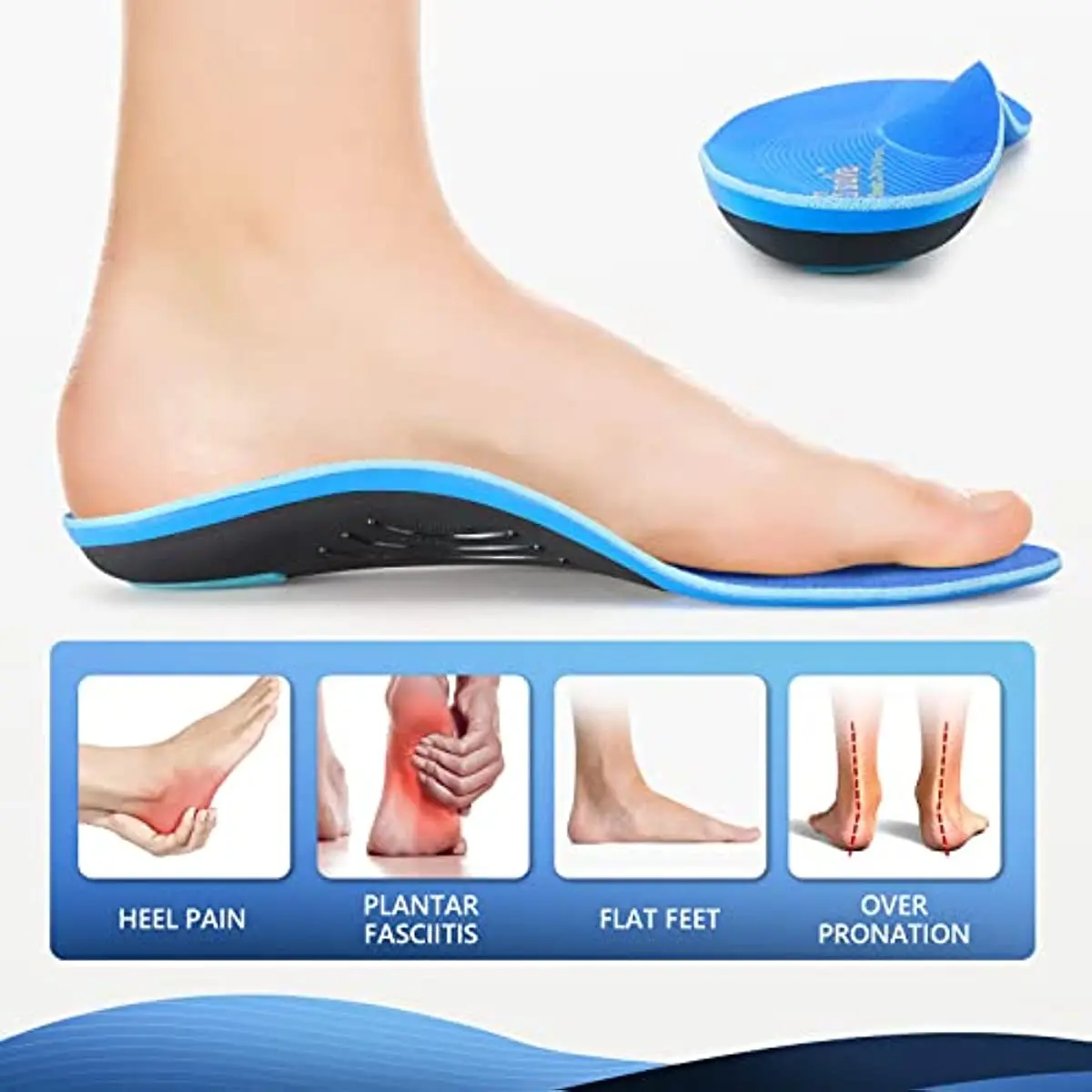 PCSsole Standing All Day Arch Support Insoles,Plantar Fasciitis Heavy Duty Orthotic Insole,Flat Feet,Heel Pain,Gel Air Insole