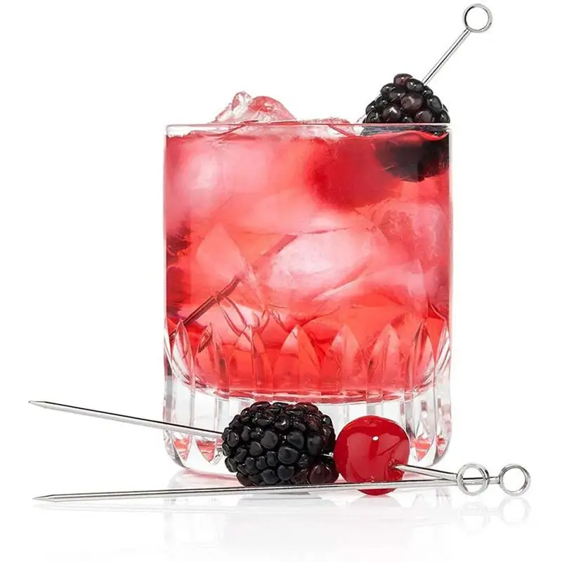 Food Toothpicks Appetizers Fruit Sticks Appetizer Stainless Steel Skewers Toothpicks Fruit Metal Toothpick Martini Stick Fancy